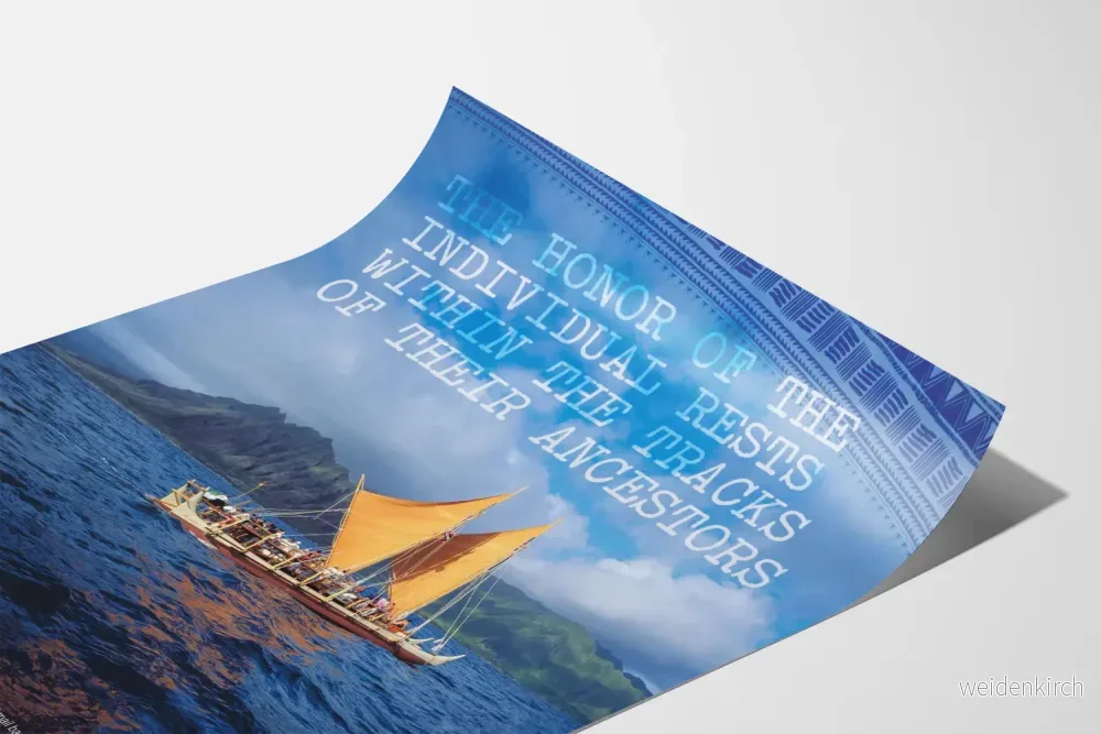 Traditionell polynesisk båt på oceanen poster - Bild 3