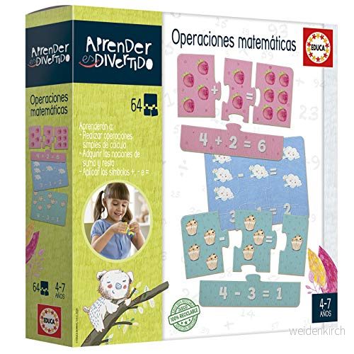 Educa 18699 Lärande är kul: Matematiska operationer, Pedagogiskt spel för 4 7 åringar 8412668186996