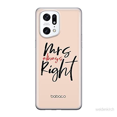 ERT GROUP mobiltelefonfodral för Oppo FIND X5 PRO originalt och officiellt licensierat Babaco mönster Mrs Right 001 optimalt anpassad till formen på mobiltelefonen, fodral tillverkad av TPU plast 5905511413477
