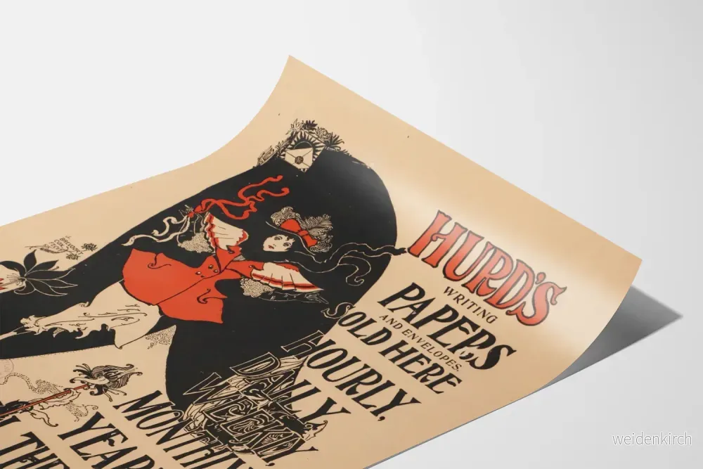 Vintageaffisch Hurd's Writing Papers och Kuvert - Bild 3