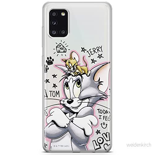 ERT GROUP mobiltelefonfodral för Samsung A31 originalt och officiellt licensierat Tom and Jerry mönster 004 optimalt anpassad till formen på mobiltelefonen, gedeeltelijk transparant 5904805246920