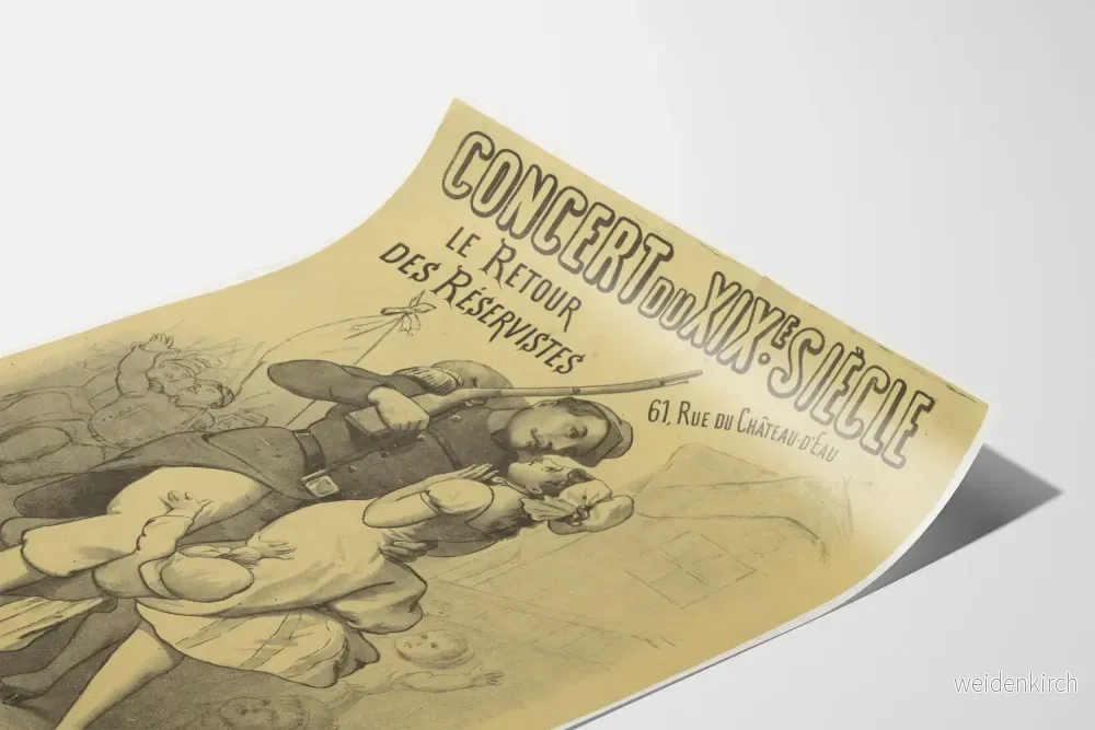 Vintageposter Återkomst av värnpliktiga Konsert 1800-talet - Bild 3