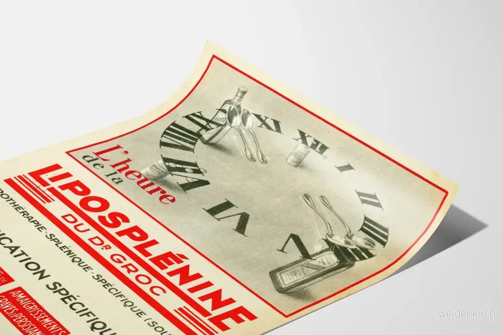 Vintageposter L'Heure de la Liposplénine - Retro medicinsk väggdekoration - Bild 3