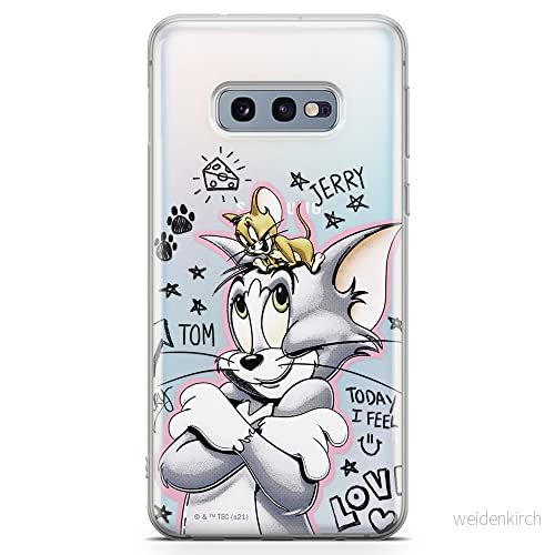 ERT GROUP mobiltelefonfodral för Samsung S10e originalt och officiellt licensierat Tom and Jerry mönster 004 optimalt anpassad till formen på mobiltelefonen, gedeeltelijk transparant 5904805246616