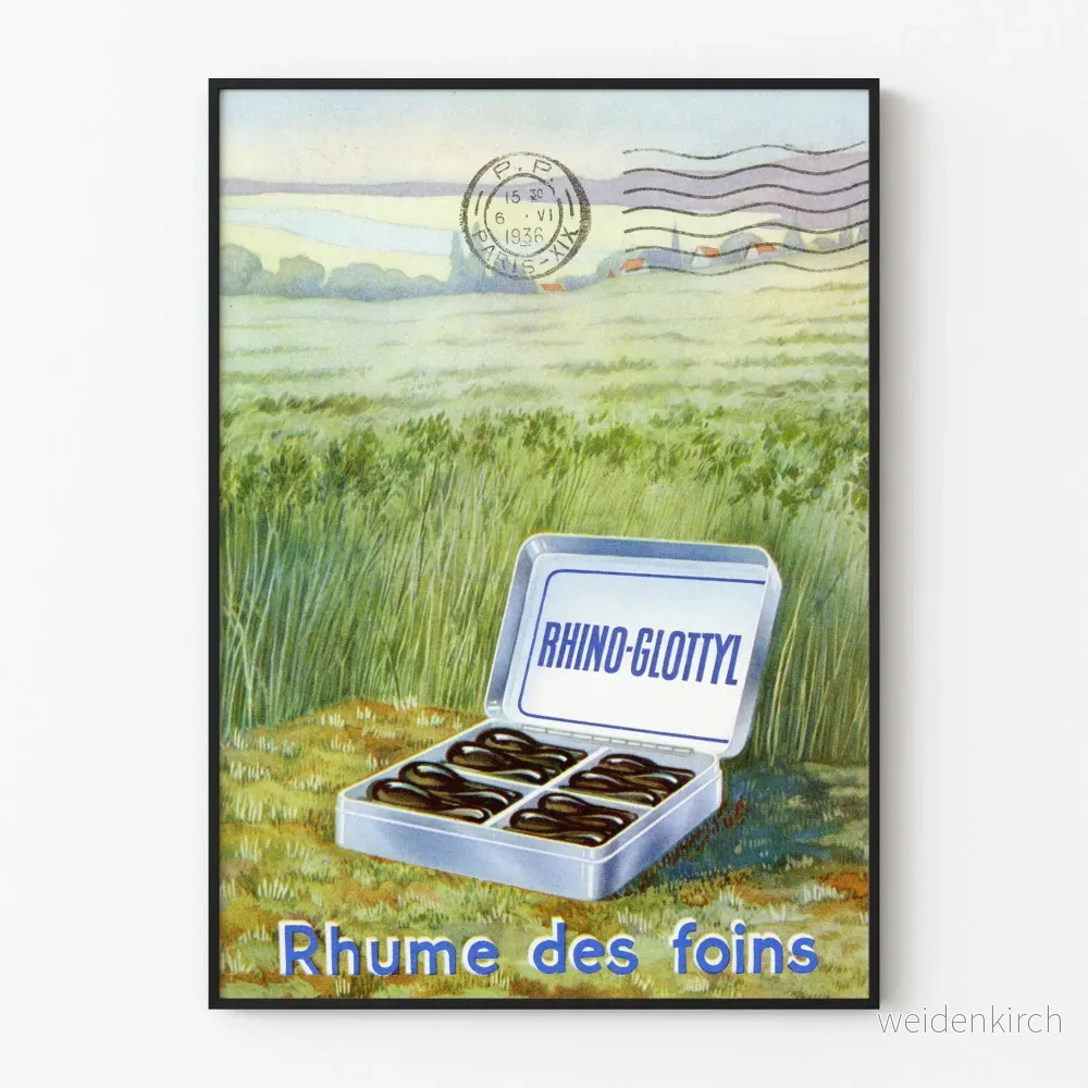 Vintageposter Rhino-Glottyl för retro väggdekoration Vintageposter Rhino-Glottyl för retro väggdekoration