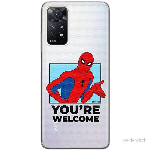ERT GROUP mobiltelefonfodral för Xiaomi REDMI NOTE 11 PRO 5G/ 4G originalt och officiellt licensierat Marvel mönster Spider Man 030, gedeeltelijk transparant 5905795007140