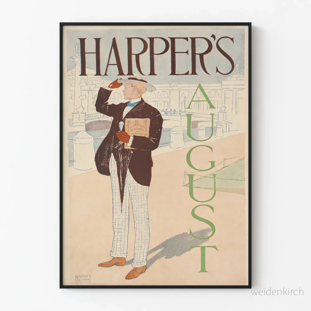 Vintageposter Harper’s August för elegant väggdekoration