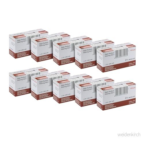 everActive 312, 600 stycken, hörapparatbatterier, hög prestanda, zinkluftbatterier, 100 blisterkort, 4 års hållbarhet, brun, Ultrasonic PR41 5903205772725