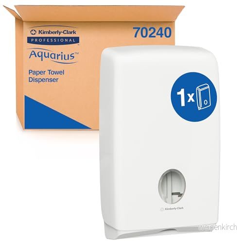 Aquarius U7024 slimfold handduksdispenser, 38 cm (L) x 23,90 (B) 8,10 (T), 1 automat, vit 5033848040278