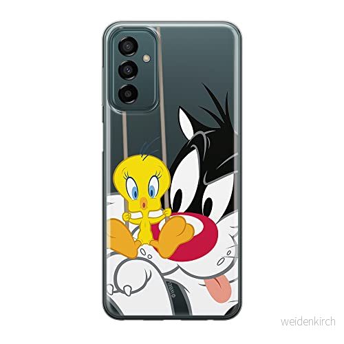 ERT GROUP mobiltelefonfodral för Samsung M13 4G/M23 5G/F23 originalt och officiellt licensierat Looney Tunes mönster Sylwester & Tweety 002, gedeeltelijk transparant 5905511365035