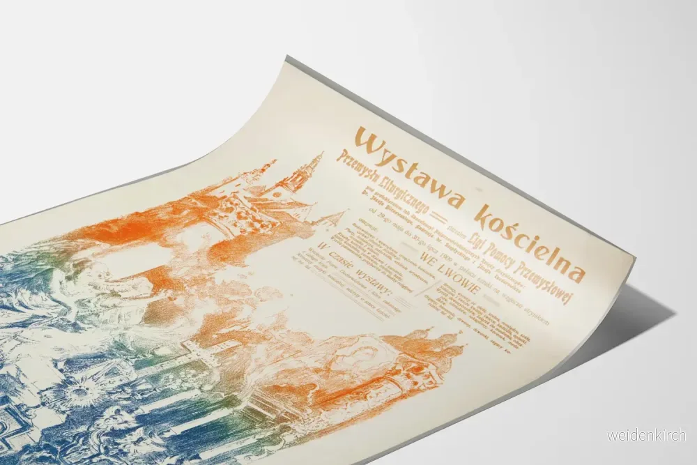 Vintageposter för Industriexpositionen Liturgi i Lviv 1909 - Bild 3