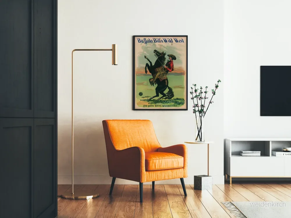 Vintageposter av Buffalo Bills Vilda Väst-ryttare på häst - Bild 2