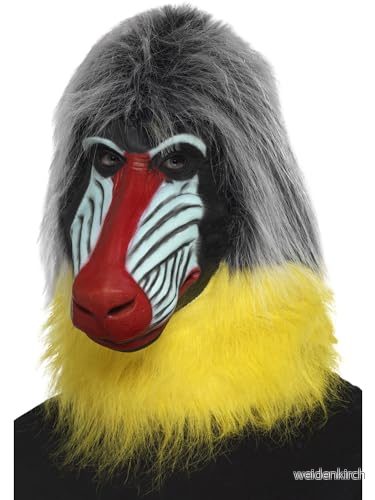 Baboon Mask Grey Latex Full Overhead 5020570429921