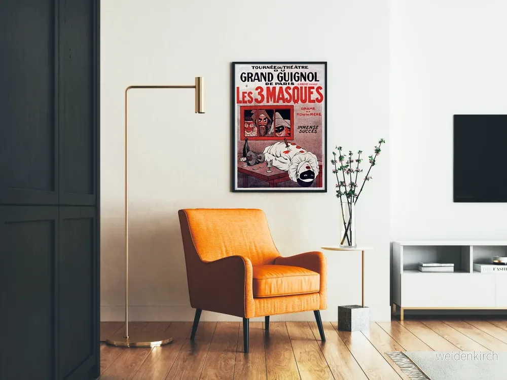 Vintageposter för Grand Guignol-teatern: De 3 masker - Bild 2