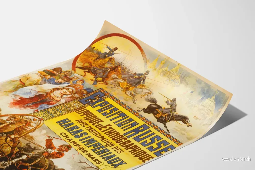 Vintage inredningsposter av Rysk hästutställning och etnografisk exposition - Bild 3