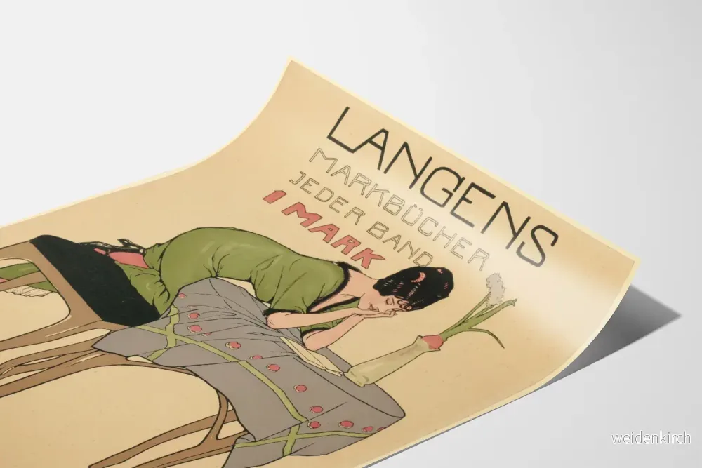 Vintageposter för Langens Markbücher – elegant väggdekoration - Bild 3
