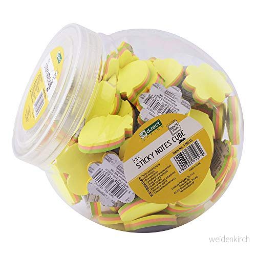 D.RECT självhäftande anteckningspapplar lappar set 45 x mm 75 ark äpple hjärta blad blomma moln glas 100 stycken 5902308719934