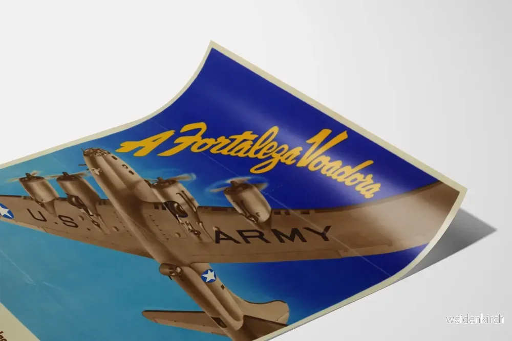 Vintageposter A Fortaleza Voadora - Väggdekoration för Amerikansk Flygning - Bild 3
