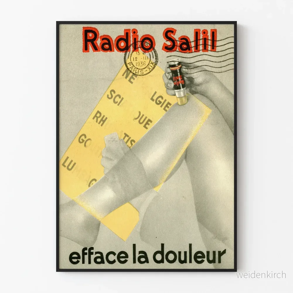 Vintageposter Radio Salil - Retro väggdekoration med mediciner