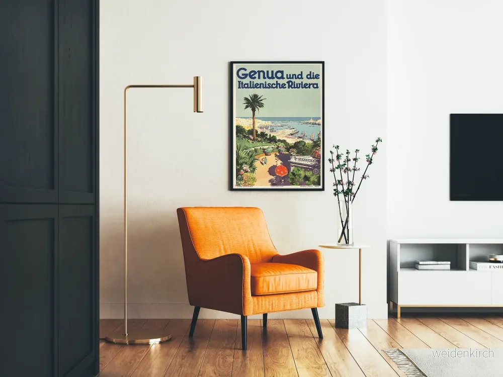Vintageposter av Genua och den italienska rivieran för väggdekoration - Bild 2
