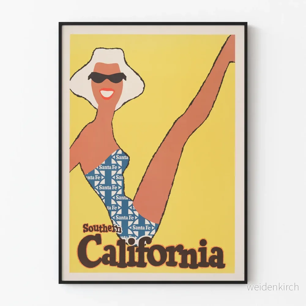 Vintageposter av Southern California Santa Fe för väggdekoration