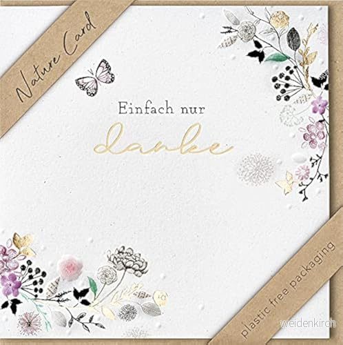 bsb Tackkort blommor och fjäril naturkort hållbara gratulationskort kort med kuvert present bästa vän eller kärlek vänskap 15,5 x cm 4000867730948