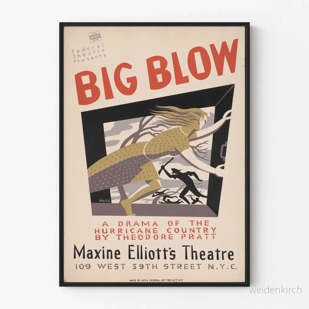 Vintageaffisch Teater Big Blow av Federal Theatre