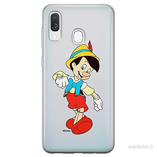 ERT GROUP mobiltelefonfodral för Samsung A40 originalt och officiellt licensierat Disney mönster Pinocchio 001 optimalt anpassad till formen på mobiltelefonen, gedeeltelijk transparant 5905131140111