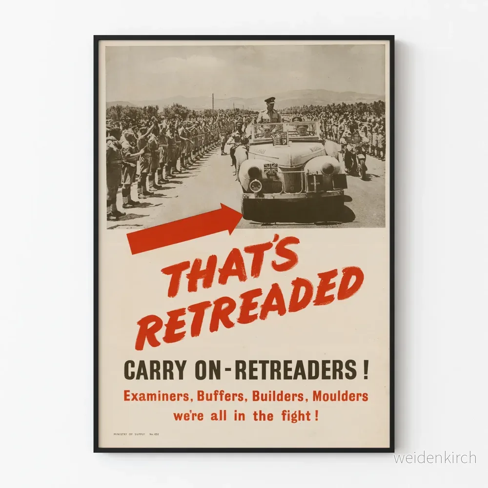 Vintagepropagandaposter om däckåterkonstruktion Vintagepropagandaposter om däckåterkonstruktion