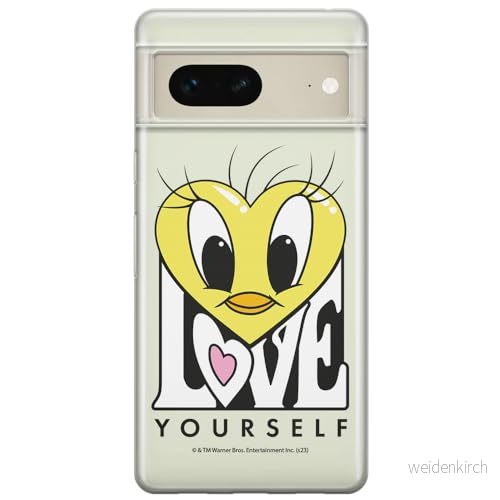 ERT GROUP mobiltelefonfodral för Google PIXEL 7 originalt och officiellt licensierat Looney Tunes mönster Tweety 015 optimalt anpassad till formen på mobiltelefonen, gedeeltelijk transparant 5905795156022