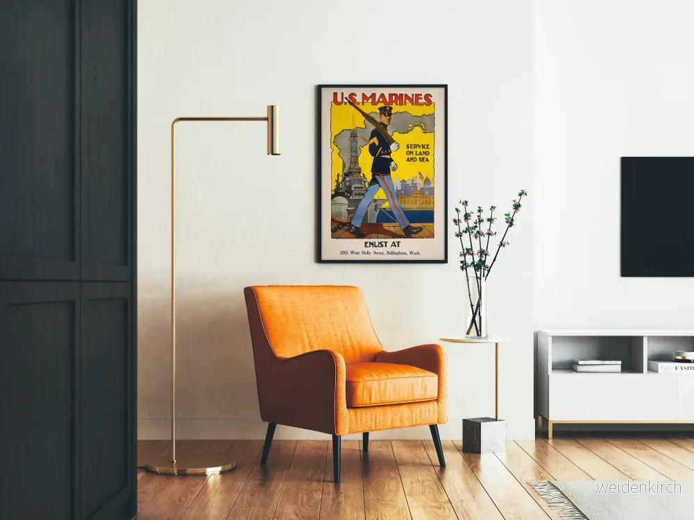 Vintageposter för U.S. Marines tjänst på land och hav - Bild 2