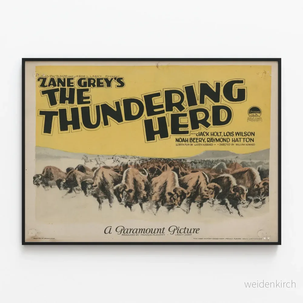 Vintageposter The Thundering Herd - Väggdekoration i västerländsk stil