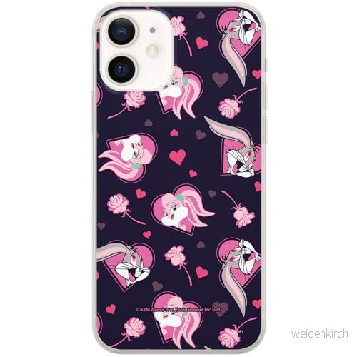 ERT GROUP mobiltelefonfodral för Iphone 12 Mini originalt och officiellt licensierat Looney Tunes mönster Lola & Bugs 003 anpassad till formen på mobiltelefonen, fodral tillverkad av TPU plast 5905795134297