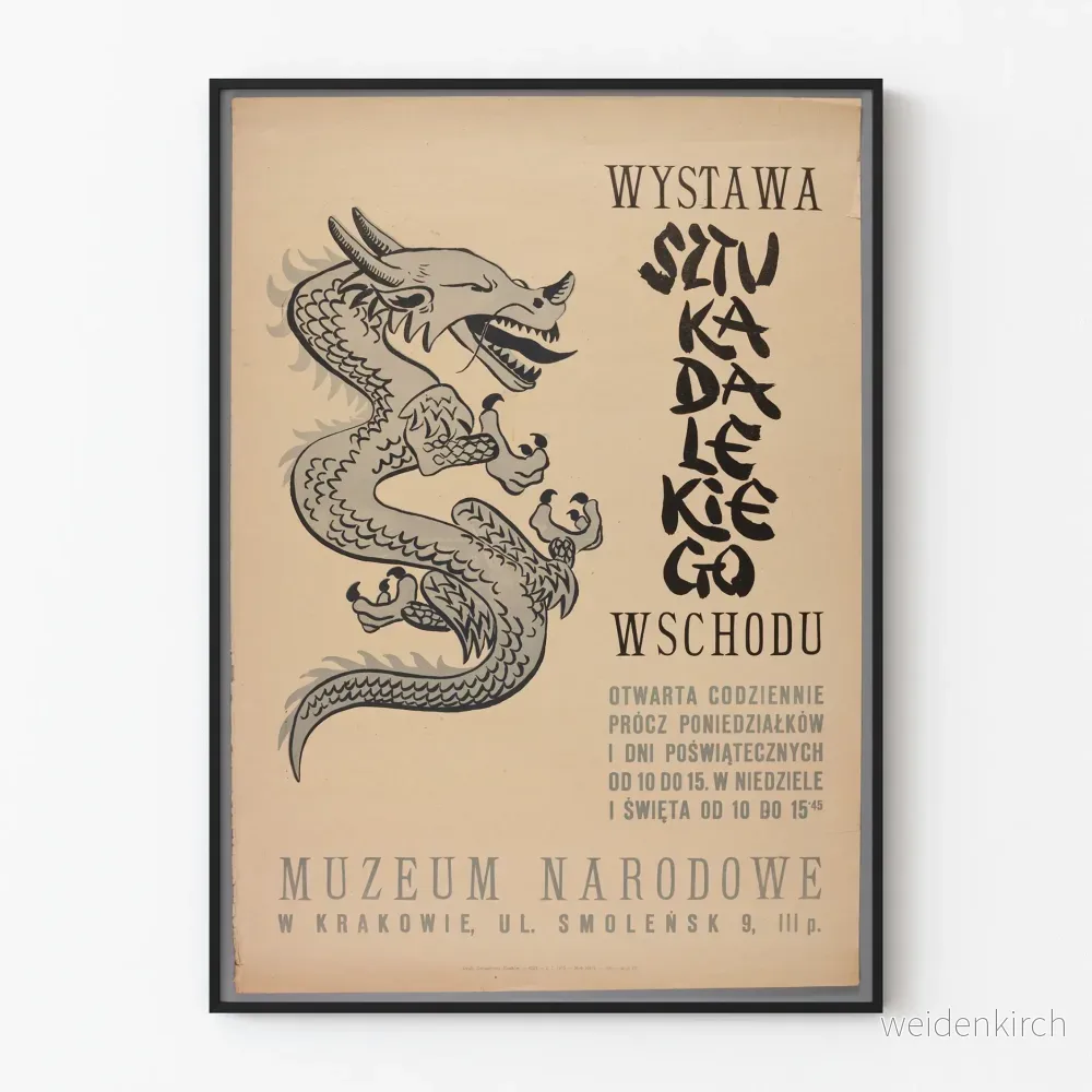 Vintageposter Draken - Konstutställning av Asien i Kraków