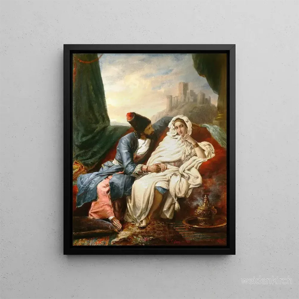 Målning La Belle Orientale et le Cosaque – Alexandre Marie Colin | Konsttryck Målning La Belle Orientale et le Cosaque – Alexandre Marie Colin | Konsttryck