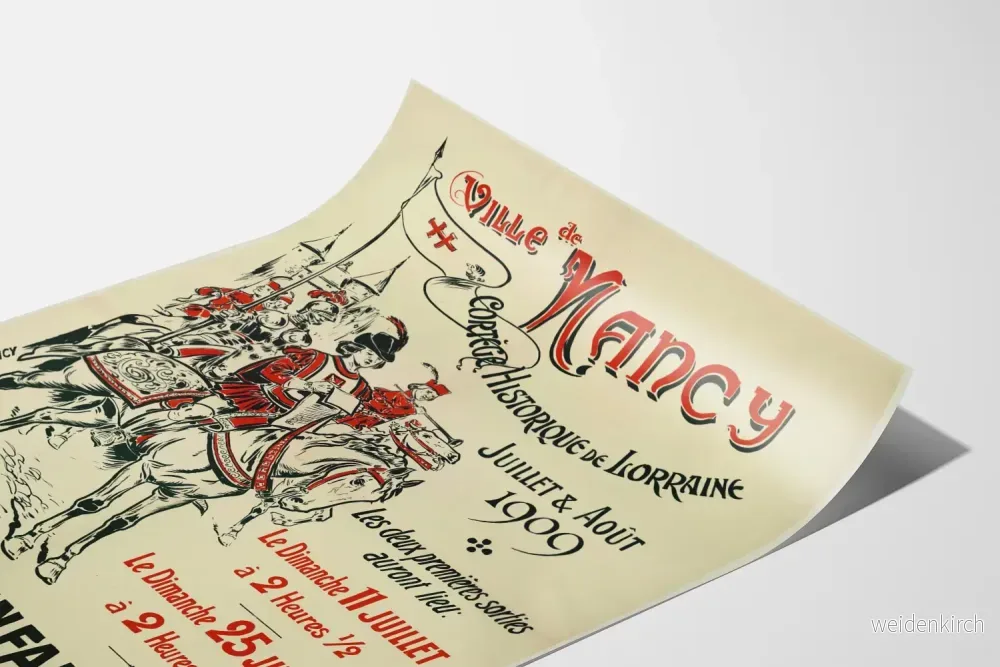 Historisk poster av Lorains procession i Nancy 1909 - Vintage väggdekoration - Bild 3