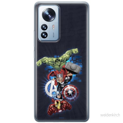 ERT GROUP mobiltelefonfodral för Xiaomi 12 / 12X originalt och officiellt licensierat Marvel mönster Avengers 001 optimalt anpassad till formen på mobiltelefonen, fodral tillverkad av TPU plast 5905511482763