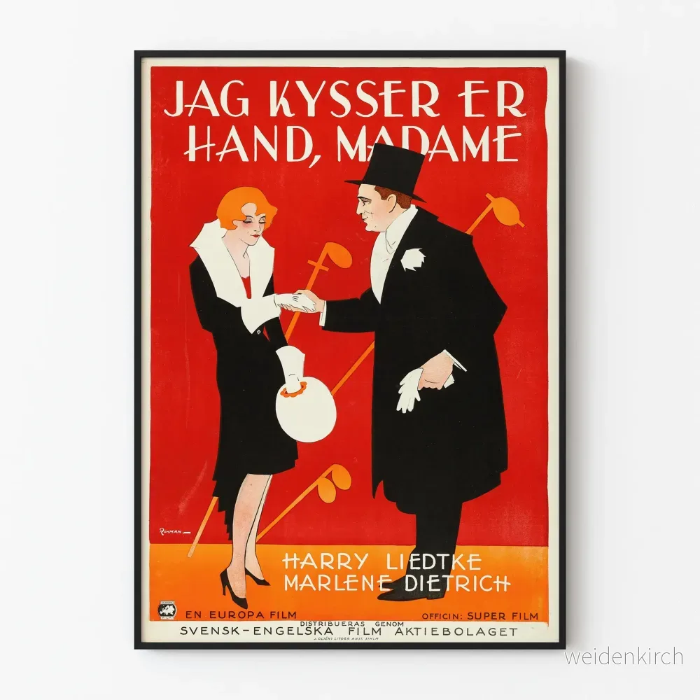 Vintageposter 'I Kiss Your Hand, Madame' elegant väggdekoration