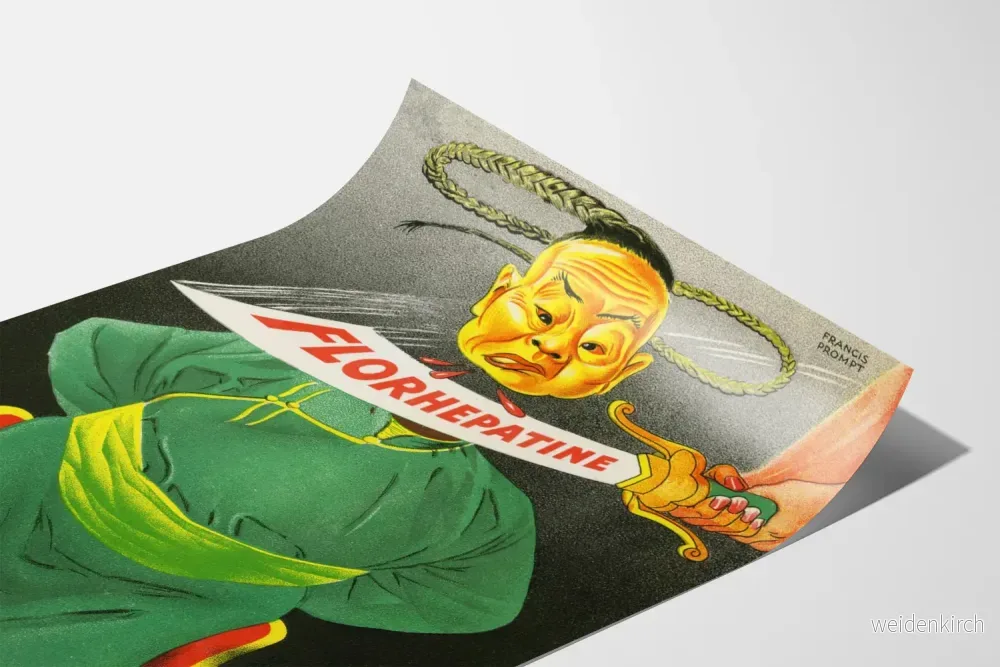 Vintage reklamposter för Florhepatine som avlägsnar leverproblem - Bild 3