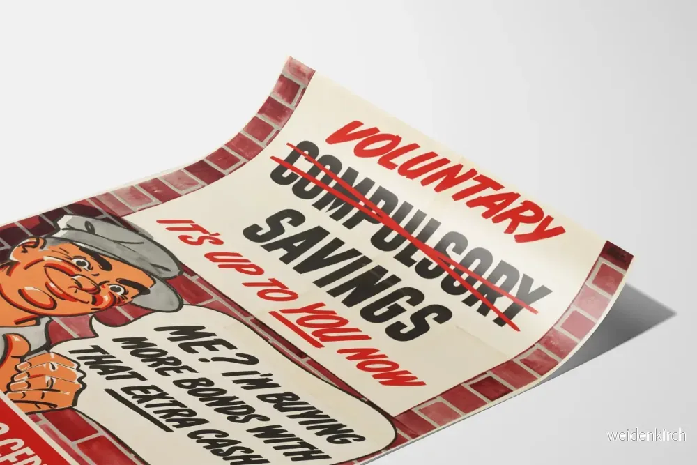 Vintage väggdekorationsposter « Frivilliga besparingar » - Bild 3
