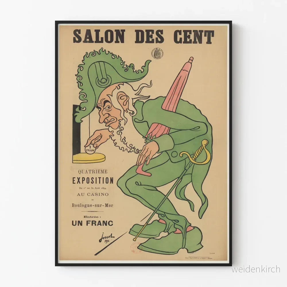 Vintageposter från Salon des Cent-utställningen 1894 Boulogne-sur-Mer Vintageposter från Salon des Cent-utställningen 1894 Boulogne-sur-Mer