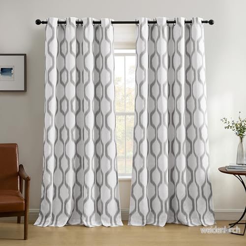 Elrene Home Fashions 26865901269 mörkläggande öljett linne fönstergardin draperingspanel, 132 cm x 241 cm, skiffergrå, B L (paket med 1) 26865901269