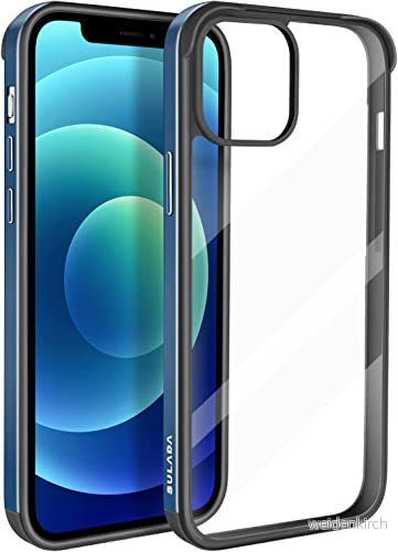 ASOBEAGE Metallram fodral för iPhone 12/iPhone 12 Pro, stöttålig, smal, reptålig, gulningsfri, transparent, 1 850036854432