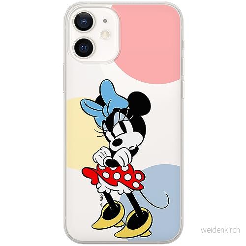 ERT GROUP mobiltelefonfodral för Iphone 12 Mini originalt och officiellt licensierat Disney mönster Minnie 078 optimalt anpassad till formen på mobiltelefonen, gedeeltelijk transparant 5905795029616