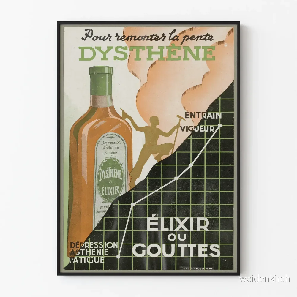 Vintage reklamposter för Dysthène Elixir – Retro väggdekoration Vintage reklamposter för Dysthène Elixir – Retro väggdekoration