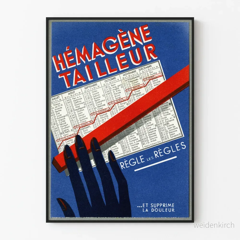 Vintageposter Hémagène Tailleur för väggdekoration Vintageposter Hémagène Tailleur för väggdekoration