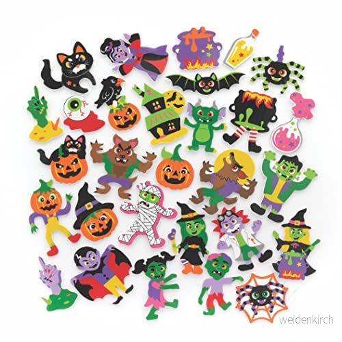 Baker Ross FE734 Halloween skumklistermärken paket med 200, barnklistermärken, idealiska för barns konst och hantverksprojekt, bra korttillverkning scrapbooking 5051174122444