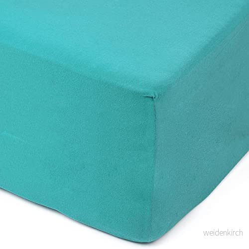 Amago Spännlakan, Sidhöjd på 50 cm, 100 % Bomull, 120 x 200 cm Petrolblå 4021626389788