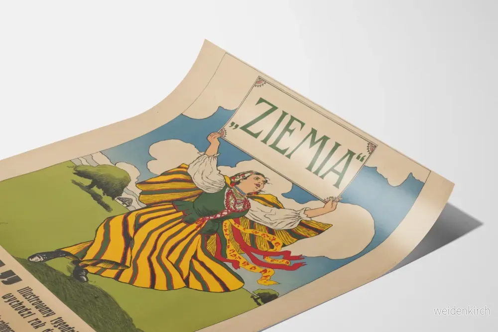 Vintageposter Ziemia folkloristisk väggdekoration - Bild 3