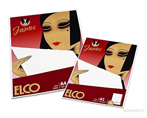 ELCO James skrivblock sammetspapper A5 100 g/m² tom med bygelkant och DOM vattenstämpel räfflat 40 ark 7610425366105 ELCO James skrivblock sammetspapper A5 100 g/m² tom med bygelkant och DOM vattenstämpel räfflat 40 ark 7610425366105